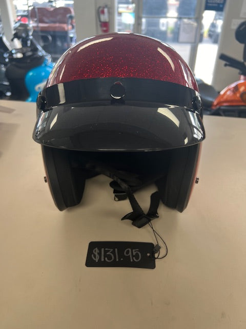 Daytona Red Metal Flake Cruiser Helmet